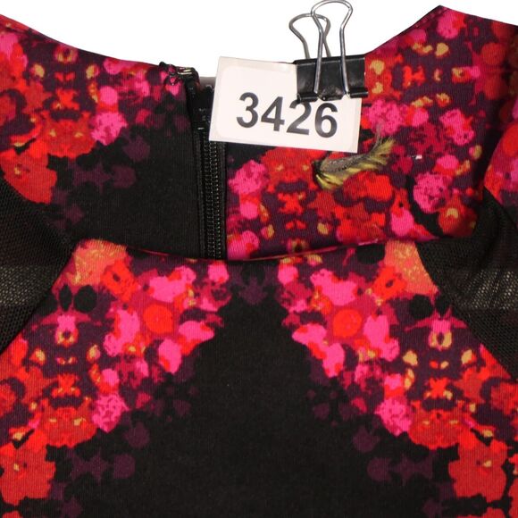 Red Pink and Black Dress Womens Size 14 Very Stretchy Sheath Shift Pencil - Picture 10 of 10